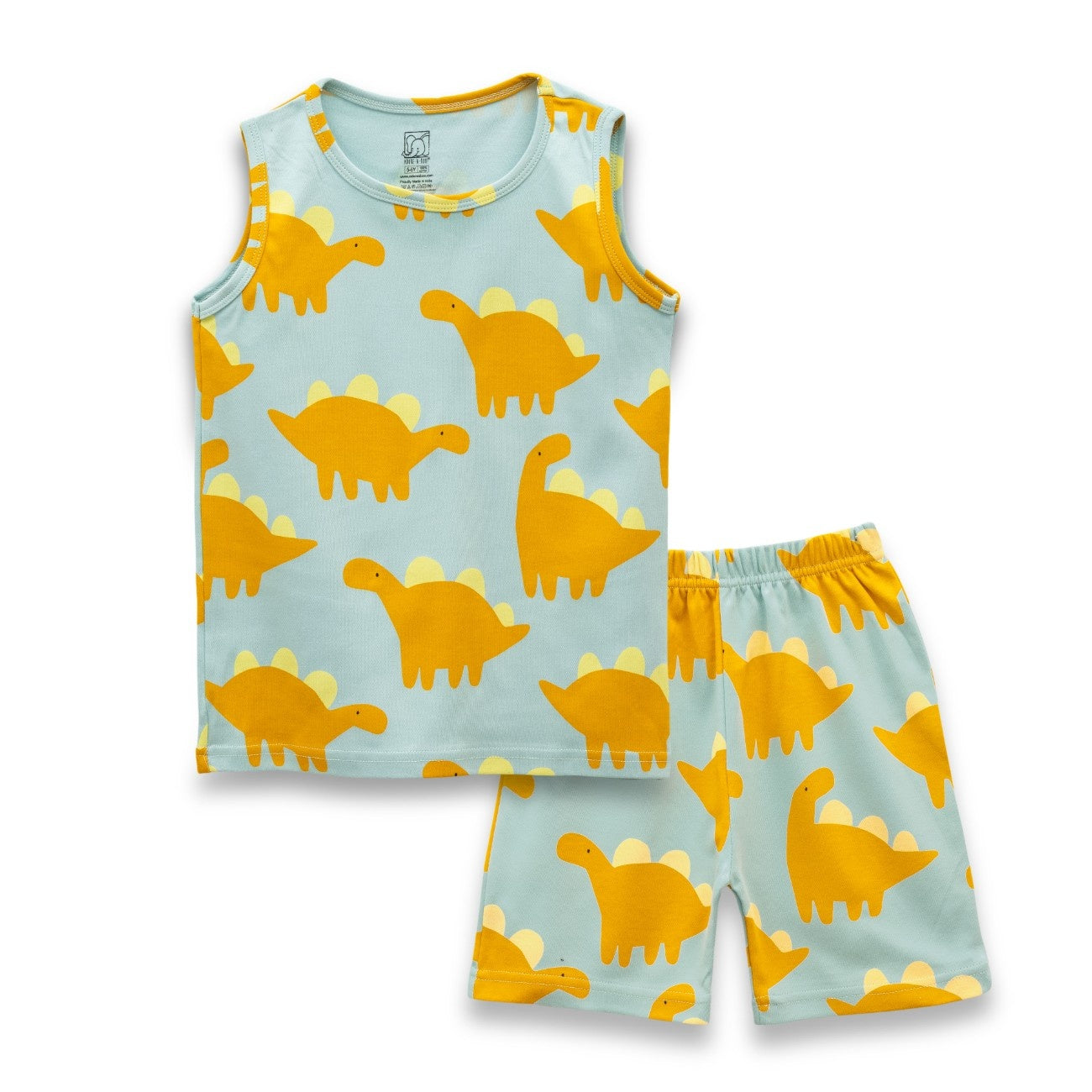 Dinosaur Printed Yellow Kids Clothing Set
