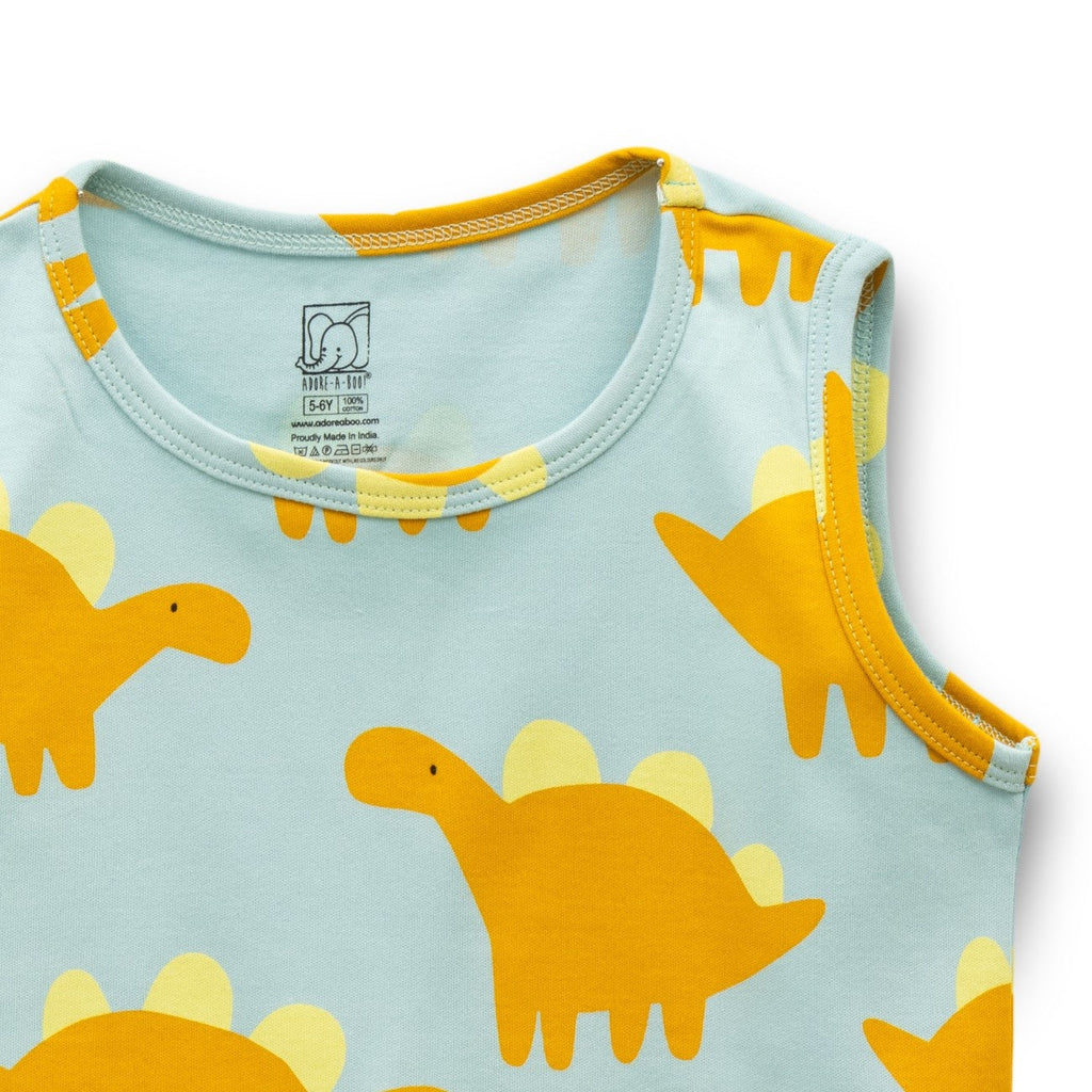Dinosaur Printed Yellow Kids Clothing Set