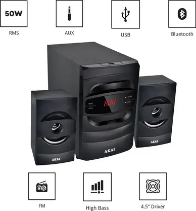 Akai  MS2550 2.1 Channel Multimedia Speakers